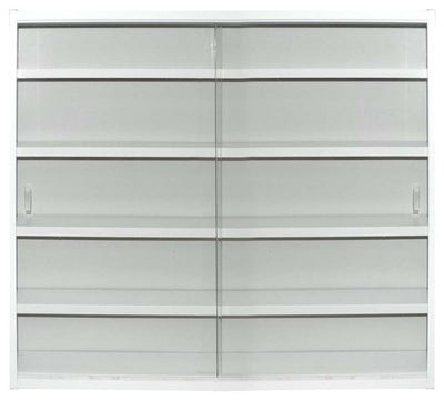 Large Display Cabinet, White Finished Particle Board With Four Glass Shelves DL Contemporary