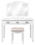 Large Dressing Table Set With Tri-folding Mirror and Cushioned Stool, 3-Drawer DL Modern