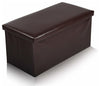 Large Folding Ottoman Upholstered in Brown Faux Leather, Perfect for Storage DL Modern