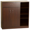 Large Storage Cabinet in Walnut Finished Particle Board with 2 Doors and Drawer DL Modern
