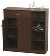 Large Storage Cabinet in Walnut Finished Particle Board with 2 Doors and Drawer DL Modern