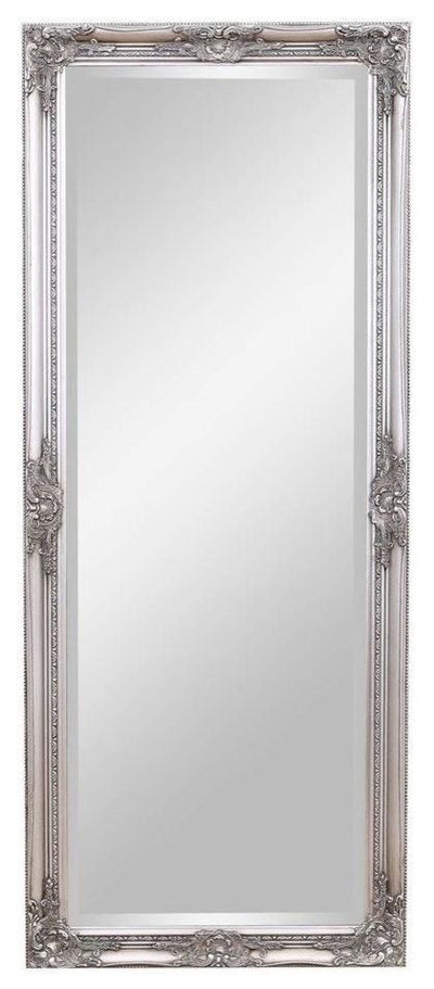 Large Wall Mounted Mirror With Silver Finished Frame, 150x60cm DL Modern