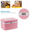 Lock Medicine Box, Pink Finished Plastic With 7 Separate Storage Compartments DL Traditional