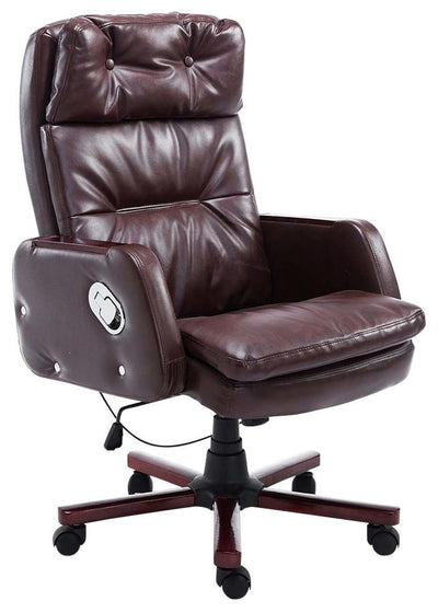 Luxury Executive Chair Upholstered, PU Leather, Armrest, Reclining Design, Brown DL Modern