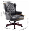 Luxury Executive Chair Upholstered, PU Leather With Buttoned High Back, Black DL Modern