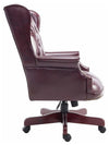 Luxury Executive Chair Upholstered, PU Leather With Buttoned High Back, Brown DL Modern
