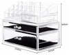 Makeup Organiser, Clear Acrylic With 2-Drawer and Compartments on The Top DL Modern