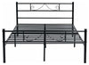 Metal Double Bed Frame With Strong Headboard, Footboard and 6 Legs DL Traditional