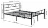 Metal Double Bed Frame With Strong Headboard, Footboard and 6 Legs DL Traditional