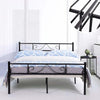 Metal Double Bed Frame With Strong Headboard, Footboard and 6 Legs DL Traditional