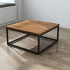 Mid Century Coffee Table with Steel Metal Frame and Laminated Wooden Top DL Midcentury