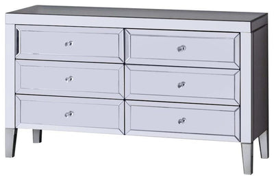 Mirrored Chest of Drawers With MDF Frame With 6 Large Drawers DL Modern