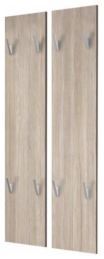 Modern 2 Piece Wall Panel Wardrobe in MDF with 4 Hanger Hooks Per Panel DL Modern