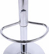 Modern 2 Round Bar Stools Set, Faux Leather, Chromed Base and Footrest, White DL Modern