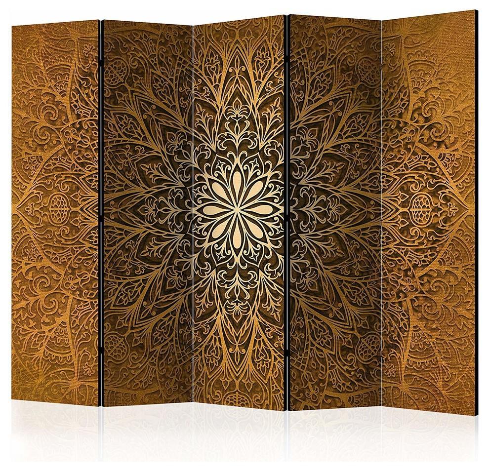 Modern 5 Panels Room Divider in Solid Wood, Full HD Double Sided Printed Design DL Modern