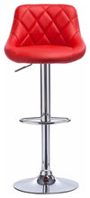 Modern Bar Stool, Faux Leather Upholstery, 360 Degrees Swivel Design, Red DL Modern