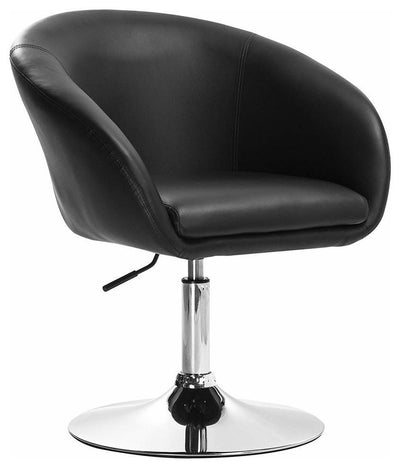 Modern Bar Stool Upholstered, Faux Leather With Armrest and High Back, Black DL Modern