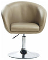 Modern Bar Stool Upholstered, Faux Leather With Armrest and High Back, Khaki DL Modern