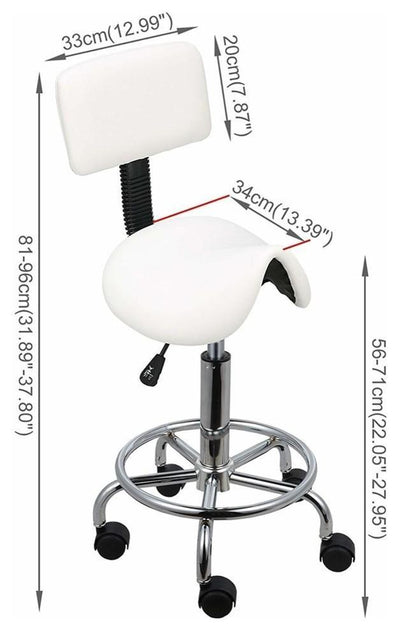 Modern Bar Stool Upholstered, PU Leather With Backrest, Saddle Shaped Design, Wh DL Modern