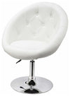 Modern Bar Stool With White Faux Leather Upholstery, Extra Padded for Comfort DL Modern