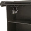 Modern Bar Unit Upholstered, Black Faux Leather With Bottle and Glass Rack DL Modern