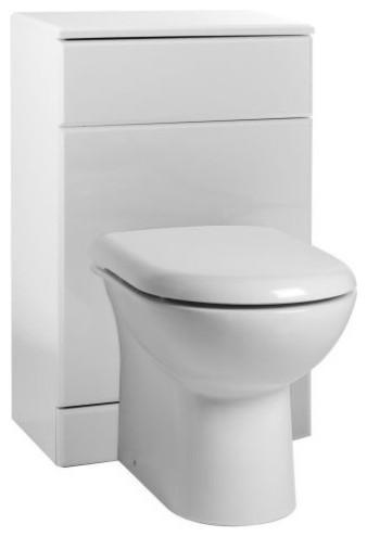 Modern Basin Sink and Back to Wall Toilet WC Set in White Ceramic, One Tap Hole DL Modern