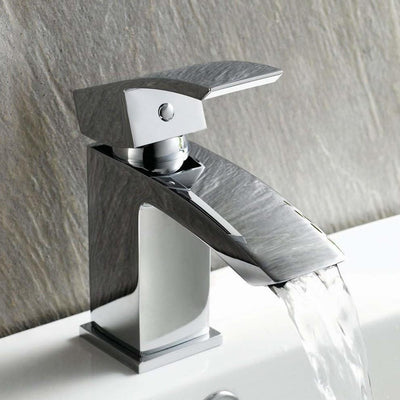 Modern Basin Sink Mixer Tap, Chrome Plated Solid Brass With Ceramic Disc DL Modern