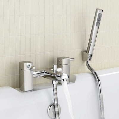 Modern Basin Sink Mixer Tap with Bath Filler Shower with 1/4 Turn Ceramic Disc DL Modern