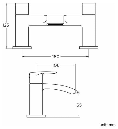 Modern Bath Filler Mixer Tap, Monobloc Bathroom Lever With Ceramic Disc DL Modern