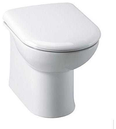 Modern Bathroom Close Coupled Toilet and Single Tap Hole Basin Set, White Finish DL Modern