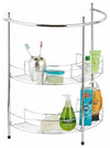 Modern Bathroom Under Basin Rack, Steel With Towel Rail and 2 Open Shelves DL Modern