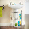 Modern Bathroom Under Basin Rack, Steel With Towel Rail and 2 Open Shelves DL Modern