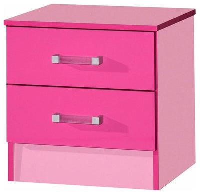 Modern Bedroom Furniture Set, Wardrobe, Chest of Drawer/Beside Cabinet, Pink DL Modern