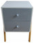 Modern Bedside Table, Grey Finished MDF and Pine Legs With 2 Storage Drawers DL Modern