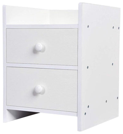 Modern Bedside Table, MDF With Metal Runners and 2-Drawer for Extra Storage DL Modern