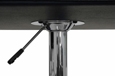 Modern Bistro Table with Black Painted MDF Top and Leather Cover, Square Design DL Modern