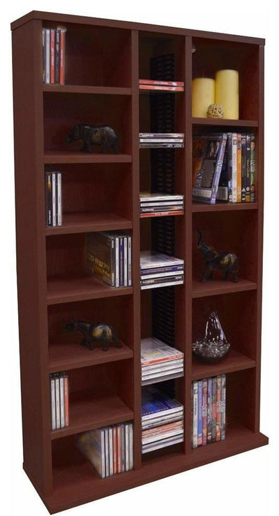 Modern Bookcase Storage Unit in Mahogany Finish Particle Board with 14 Shelves DL Modern