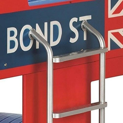 Modern Bunk Bed, Painted MDF With Side Steel Ladder, London Bus Design DL Modern