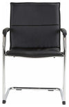 Modern Chair With Chrome Plated Metal Frame and Faux Leather Seat for Comfort DL Modern