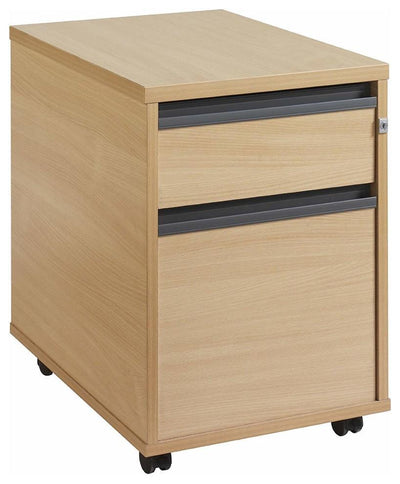 Modern Chest of Drawer in Beech Finished Solid Wood with Graphite Pull Handle DL Modern