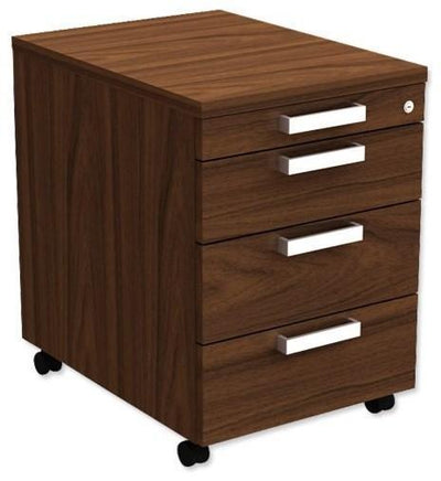 Modern Chest of Drawers in Dark Walnut Solid Wood with 1 File Lockable Drawer DL Modern