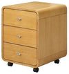 Modern Chest of Drawers in Veneer Wood with 3 Drawers, Simple Curved Design DL Modern