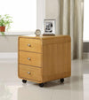 Modern Chest of Drawers in Veneer Wood with 3 Drawers, Simple Curved Design DL Modern