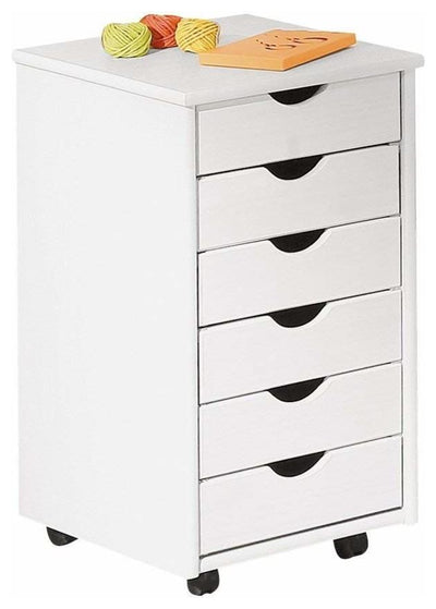 Modern Chest of Drawers in White Lacquered Ash Wood with 6 Drawers DL Modern