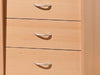 Modern Chest of Drawers, Solid Wood With 4-Drawer and 4-Castor Wheel, Beech DL Modern
