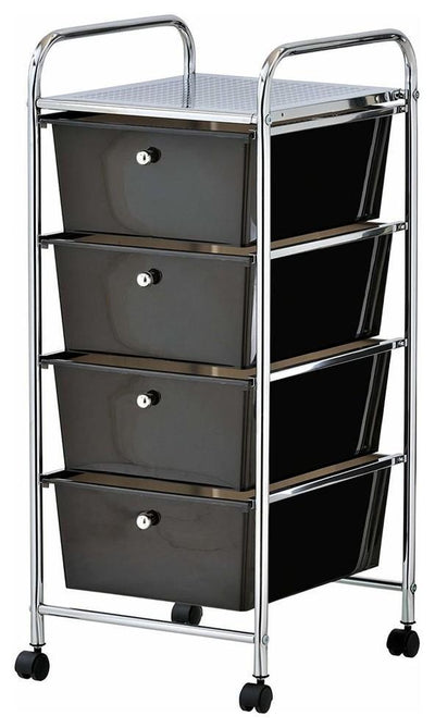 Modern Chest of Drawers With Steel Frame With Black Finished-Drawer and Wheels