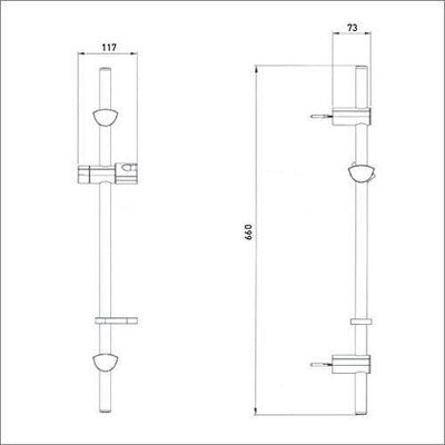 Modern Chrome Finish Riser Rail With Adjustable Fixing Brackets, Elegant Design DL Modern