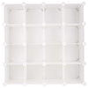 Modern Cube Shoe Rack Organiser, Plastic With 16-Section for Extra Storage White DL Modern