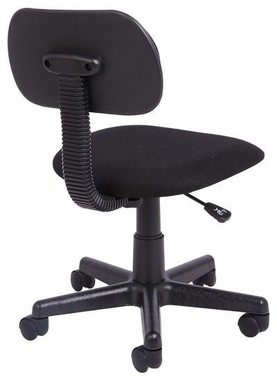 Modern Desk Chair Upholstered, Black Fabric With Padded Cushioned Seat DL Modern