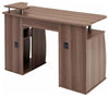 Modern Desk, MDF, 2-Drawer, 4 Open Shelves for Additional Storage, Dark Walnut DL Modern